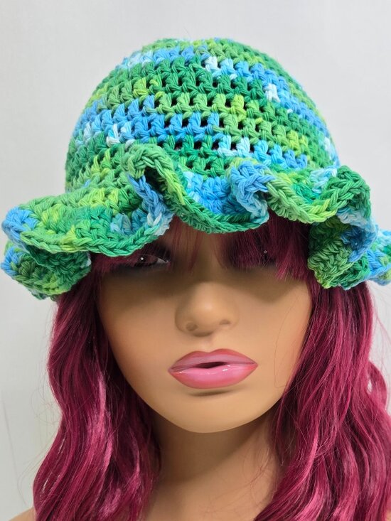 Crochet Bucket Hat: Multicolor Cotton Summer Beanie main image 8